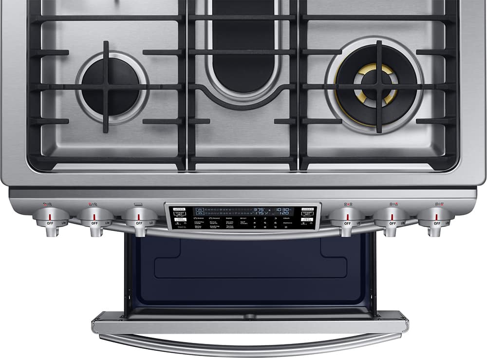 Alt View 13. Samsung - Flex Duo 5.8 Cu. Ft. Self-Cleaning Slide-In Double Oven Dual Fuel Convection Range.