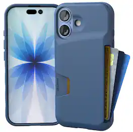 Smartish - iPhone 17 Wallet Case - Wallet Slayer Vol 1 - Slim Grip Card Holder Cover - Blues on The Green