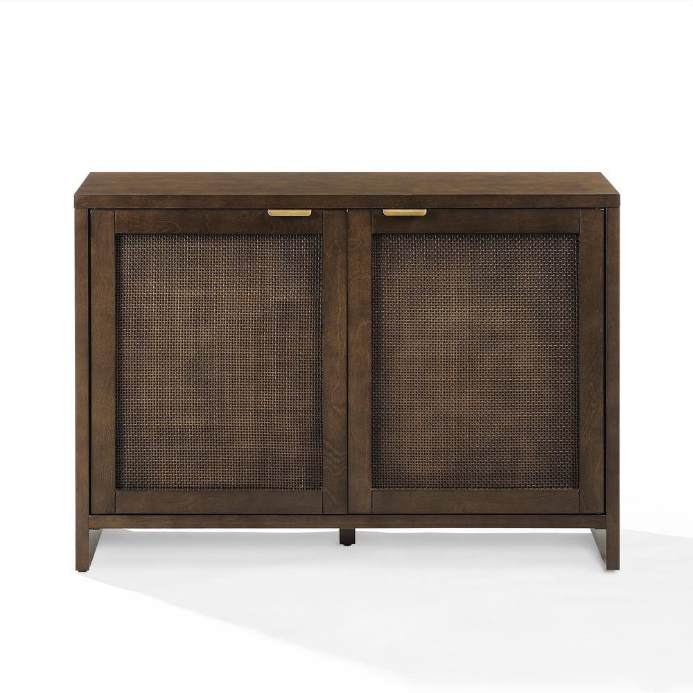 Alt View 4. Crosley Furniture - Kenji Record Player Cabinet With Vinyl Storage - Dark Brown.