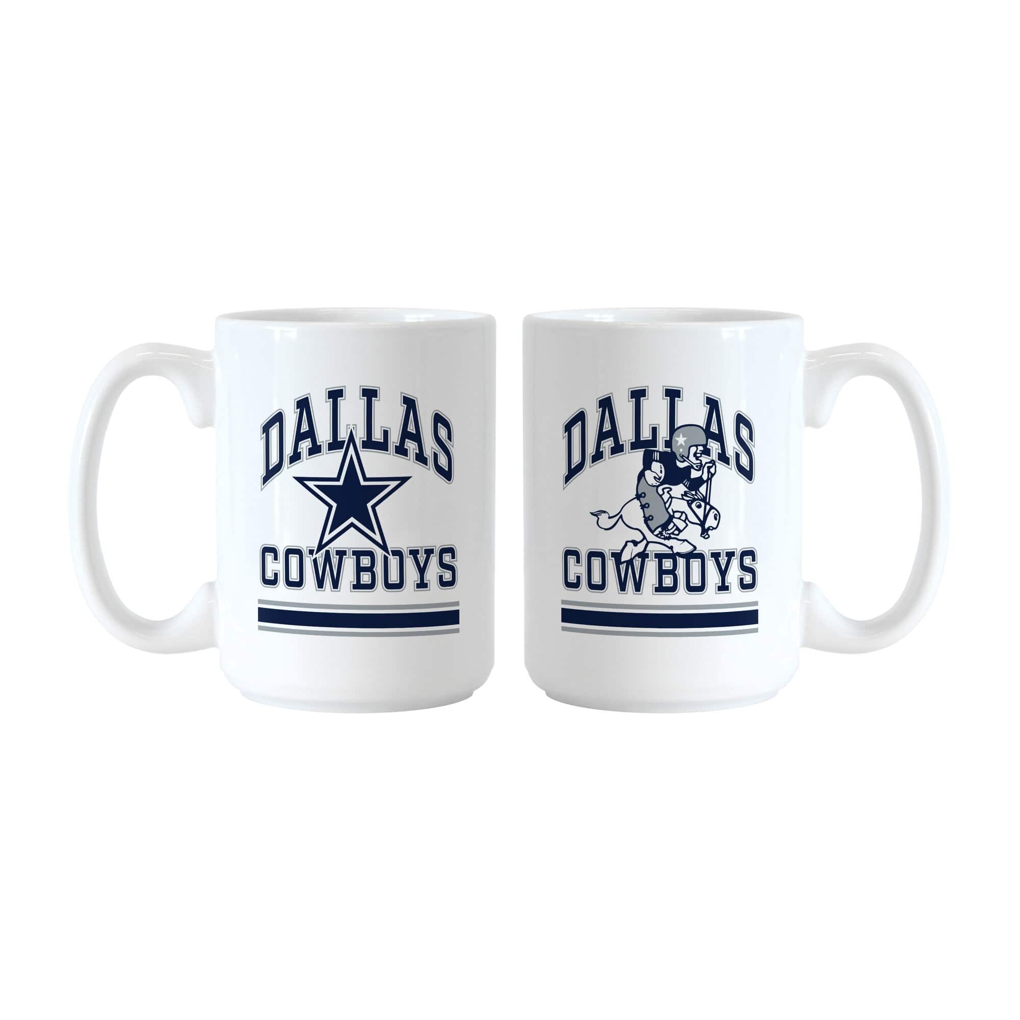 Logo Brands - Dallas Cowboys 15oz. Current & Throwback Mug Set - Multicolor