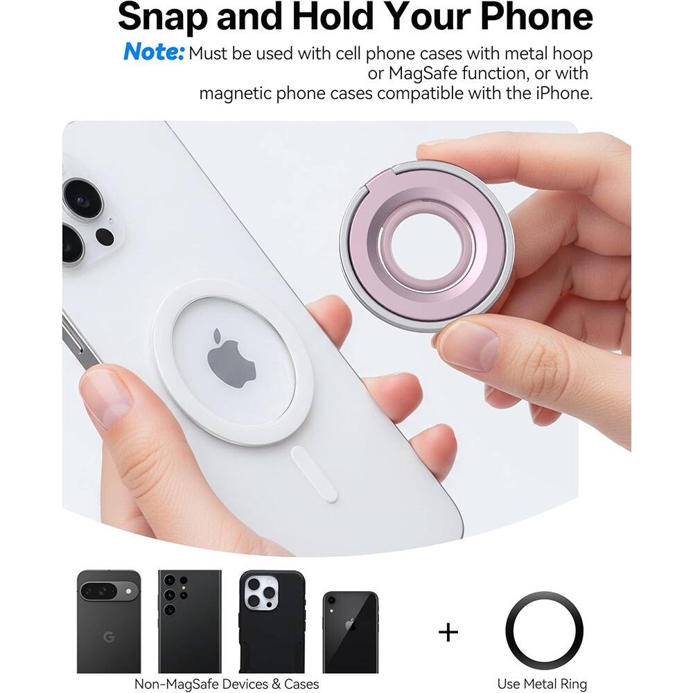 Alt View 1. PARKER SLATER - Magnetic Phone Grip Stand for MagSafe iPhone 17–11, 360° Rotation - Pink1.