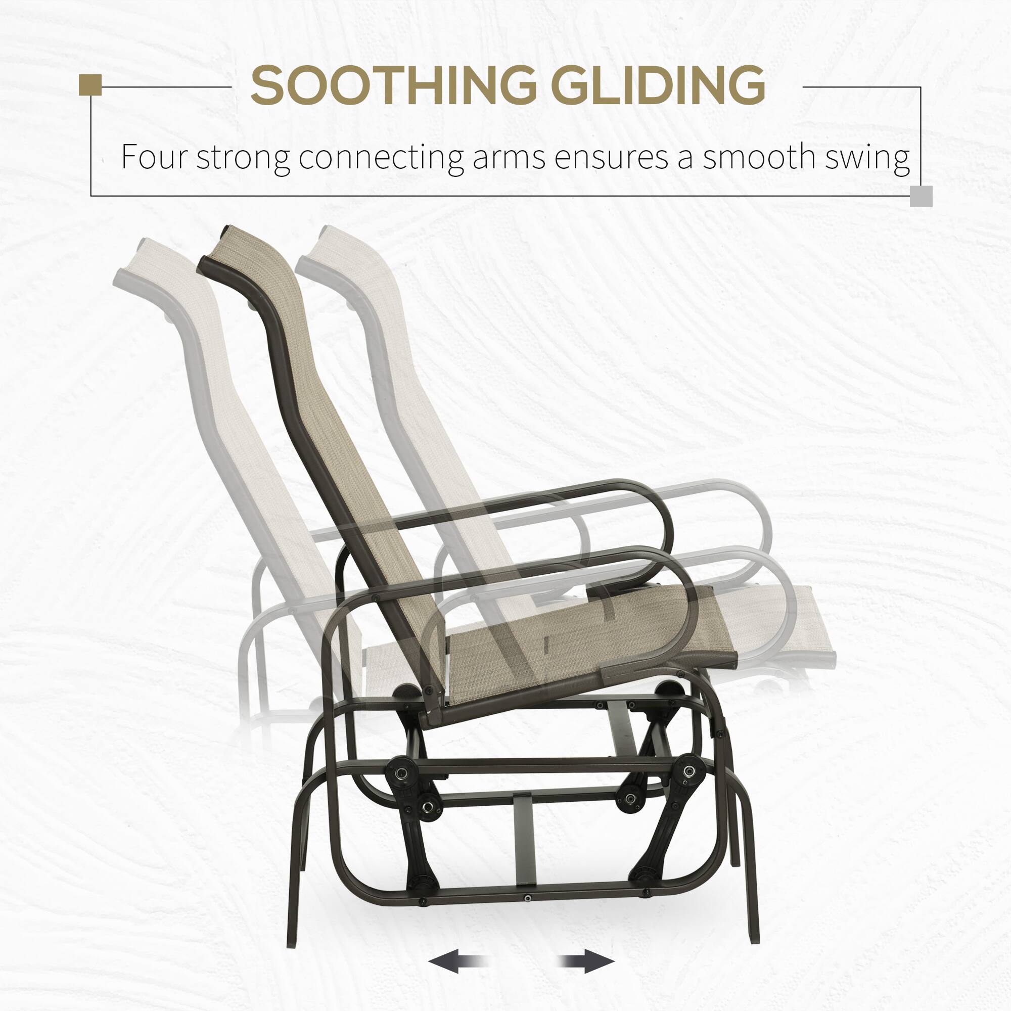 SOOTHING GLIDING
Four strong connecting arms ensures a smooth swing