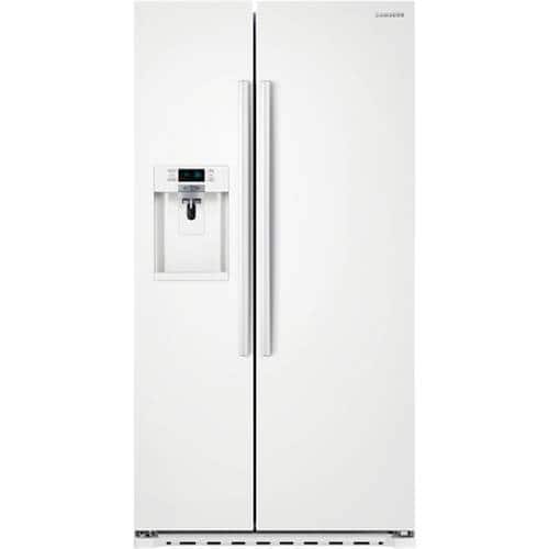 Samsung 22 3 Cu Ft Counter Depth Side By Side Refrigerator With In Door Ice Maker White