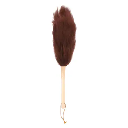 Front. Unique Bargains - Wool Duster 14.2 Inch Natural Feather Cleaning Tool with Wooden Handle for Fans Window Blinds Shelves Furniture - Coffee.