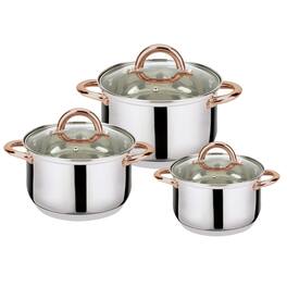 J&V TEXTILES - 6-Piece Stainless Steel Casserole Set - Silver