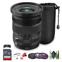 Fujifilm - XF 10-24mm f/4 R OIS WR Lens, 32GB Memory Card , Bundle - Black