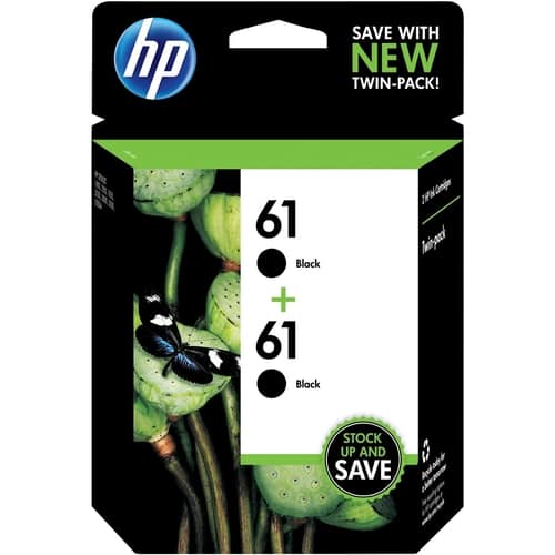 HP - 61 2-Pack Ink Cartridges - Black - Larger Front