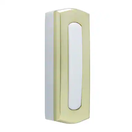 Front. IQ America - IQ America Wireless Doorbell Pushbutton Replacement Colonial Style Non-lighted Pol Brass - White.