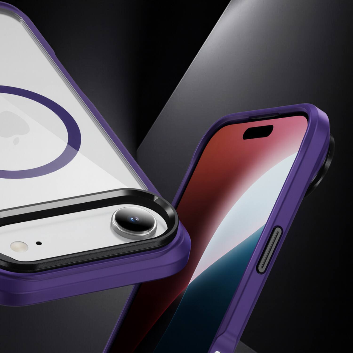 Back. SaharaCase - Apple iPhone Air Kickstand Case | Compatible with Magsafe | Pro Shield Design | Raider Series - Purple Orchid.