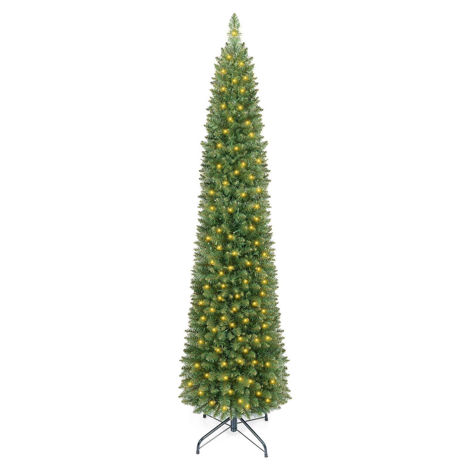 Alt View 9. Costway - Costway 6 FT Pre-Lit Pencil Christmas Tree with 180 LED Lights & 390 Branch Tips Party - Green.