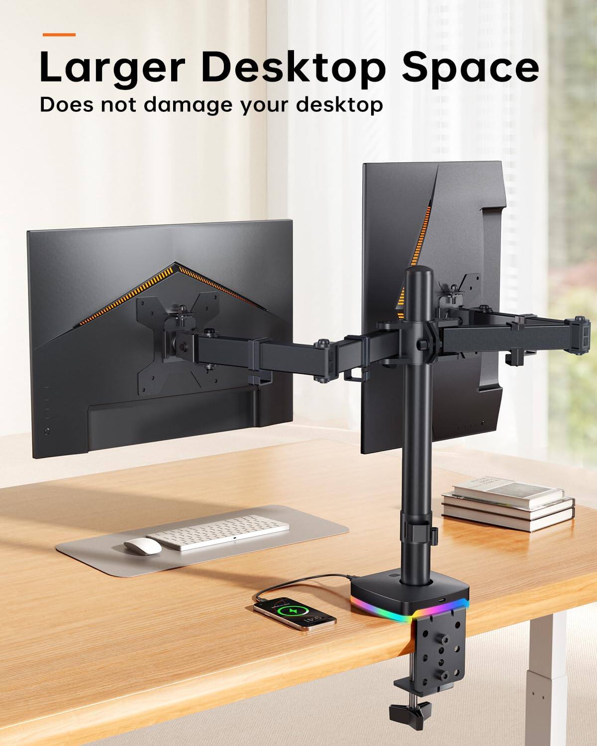 Larger Desktop Space  
Does not damage your desktop