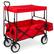 Front. Best Choice Products - Best Choice Products Collapsible Folding Outdoor Utility Wagon with Canopy Garden Cart w/ Removable Canopy - Red - Red.