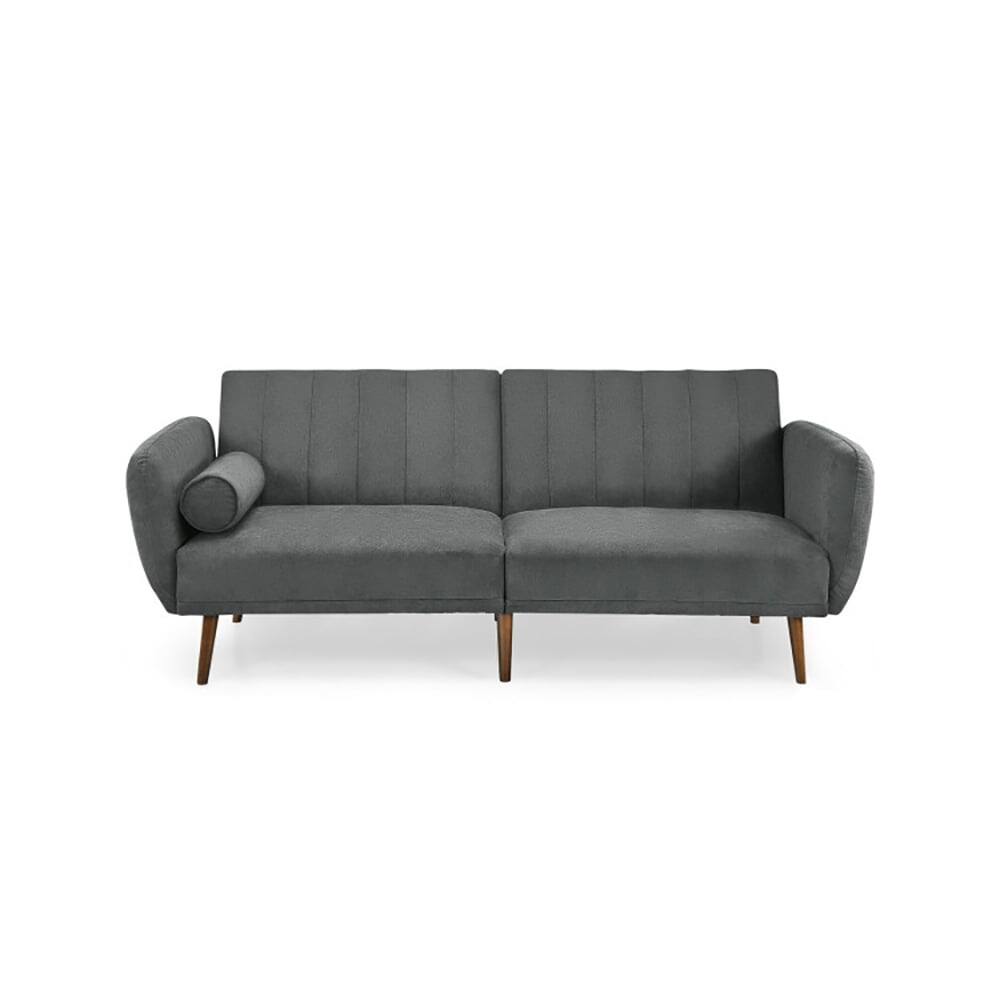 Front. Kadyn - Loveseat Sofa, Modern Couch, Convertible Futon Sofa Bed Adjustable Couch Sleeper with Wood Legs-Gray - Gray.