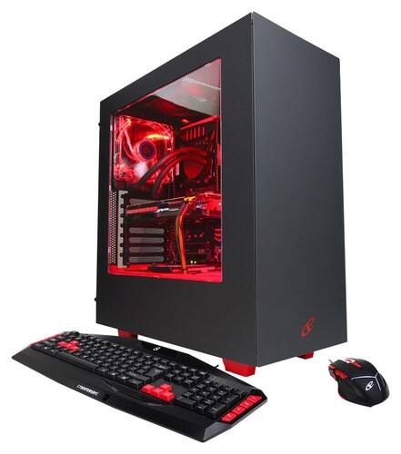 Front. CyberPowerPC - Gamer Supreme Desktop - Intel Core i7 - 32GB Memory - 2TB Hard Drive + 256GB Solid State Drive - Black/Red.