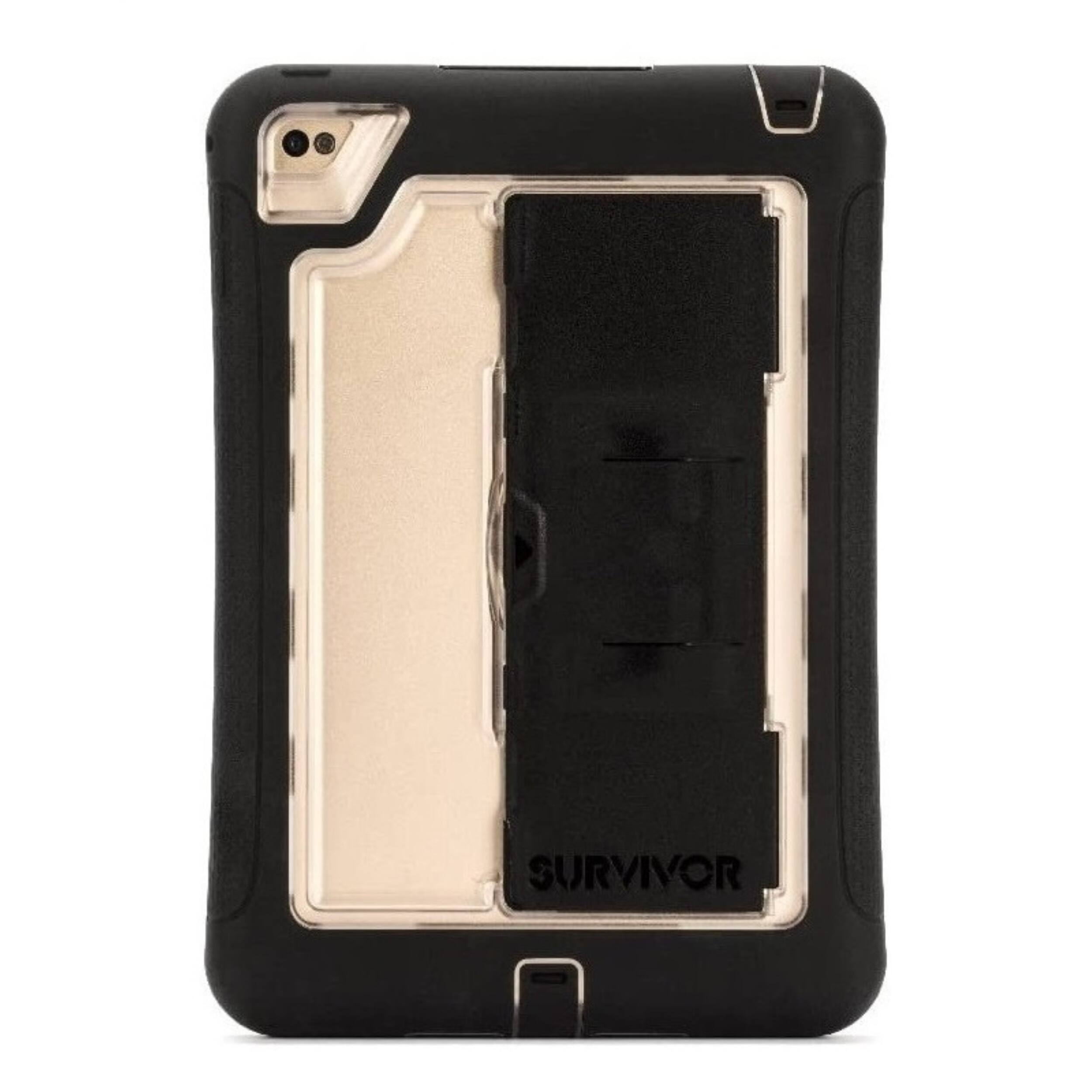 Front. Griffin Technology - Griffin Survivor Rugged Case for Apple iPad Mini 4 (A1538, A1550) - Black/Clear - Black/Clear.