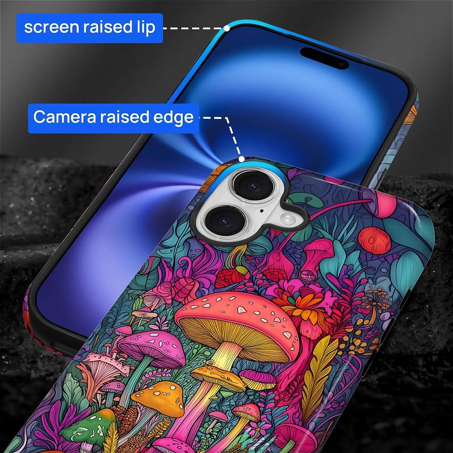 screen raised lip  
Camera raised edge