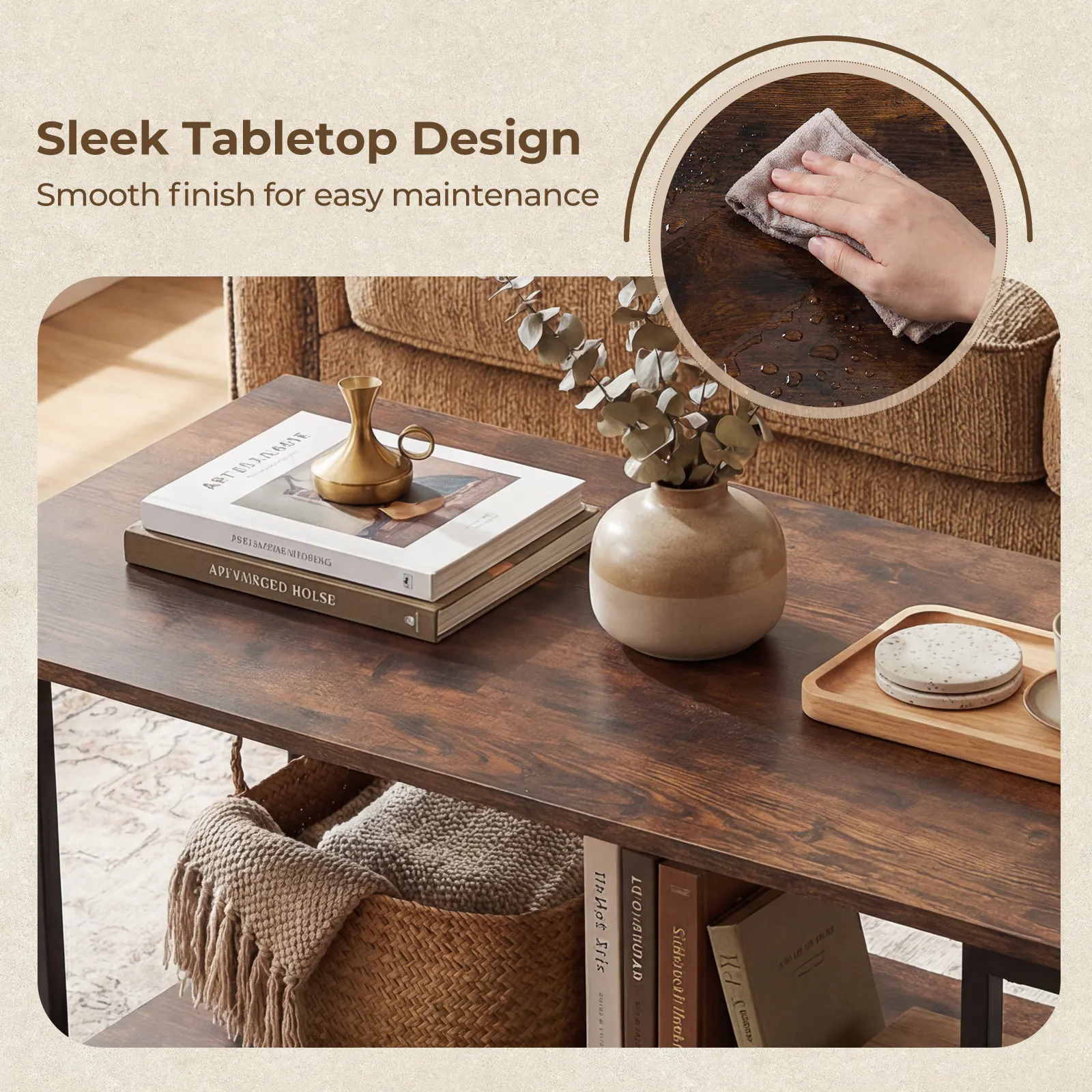 Sleek Tabletop Design  
Smooth finish for easy maintenance