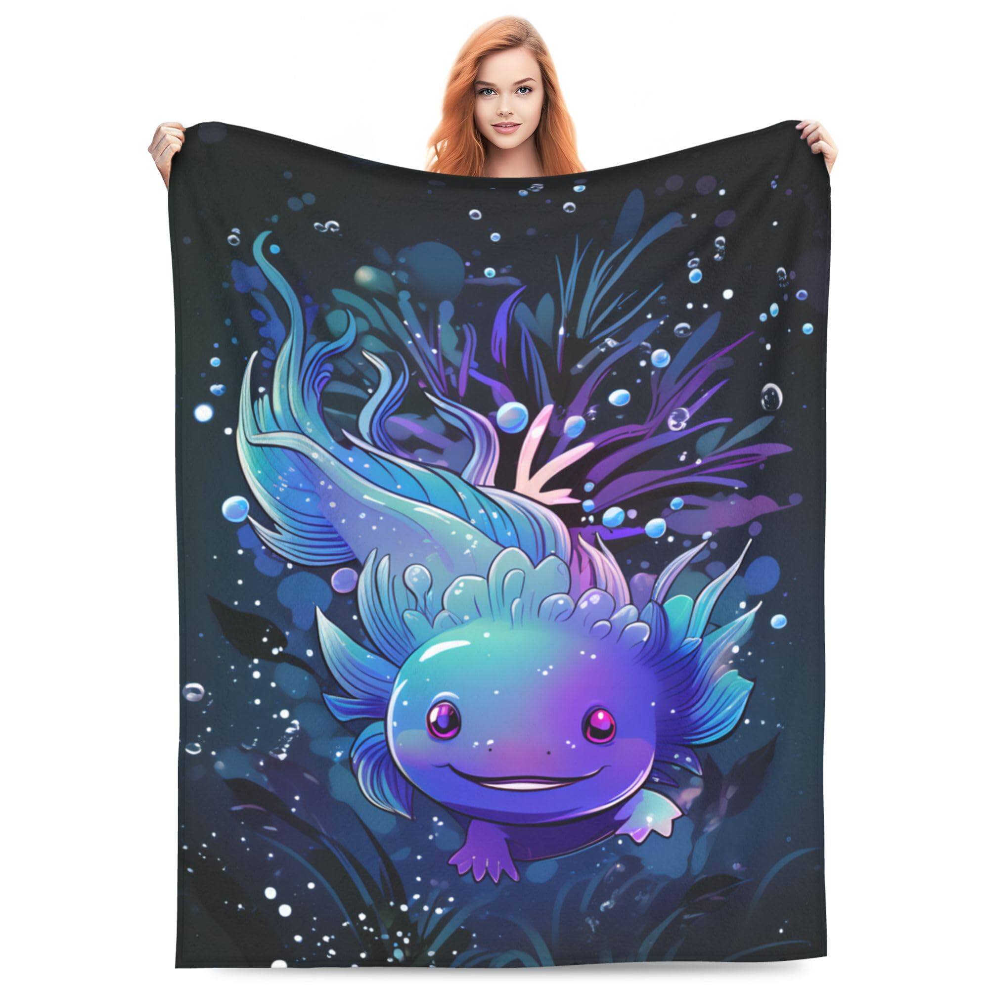 Alt View 1. Paradigms Interiors - Axolotl Blanket Lovely Axolotls Gifts For Adults Soft Warm Lightweight Cozy Cute Animal Dark Throw Blankets... - Bird 02-50x60in.