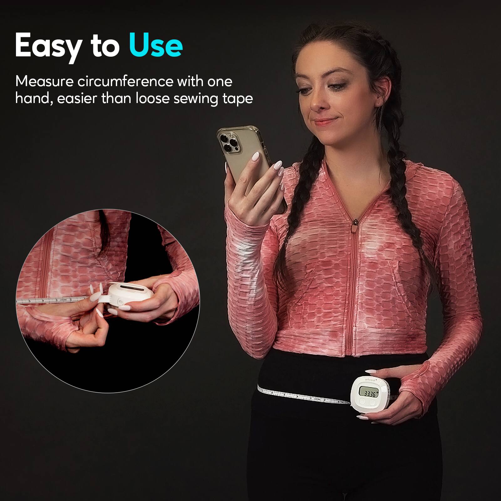 Easy to Use: Measure circumference with one hand, easier than loose sewing tape.