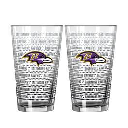 Logo Brands - Baltimore Ravens Two-Pack Chant Fade 16oz. Pint Glass Set - Multicolor
