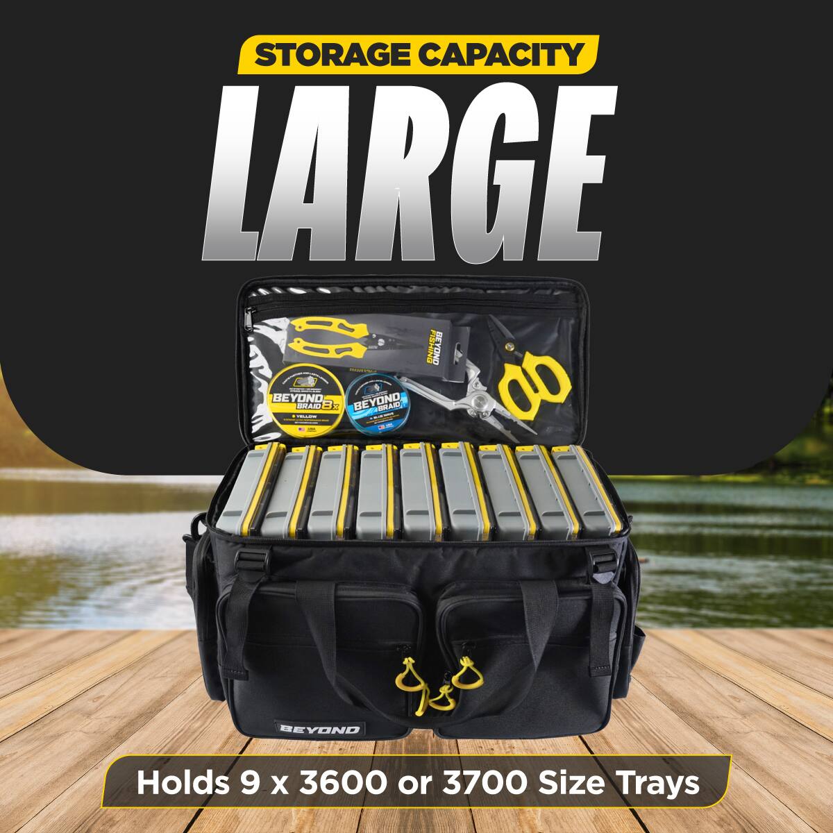 STORAGE CAPACITY LARGE  
Holds 9 x 3600 or 3700 Size Trays