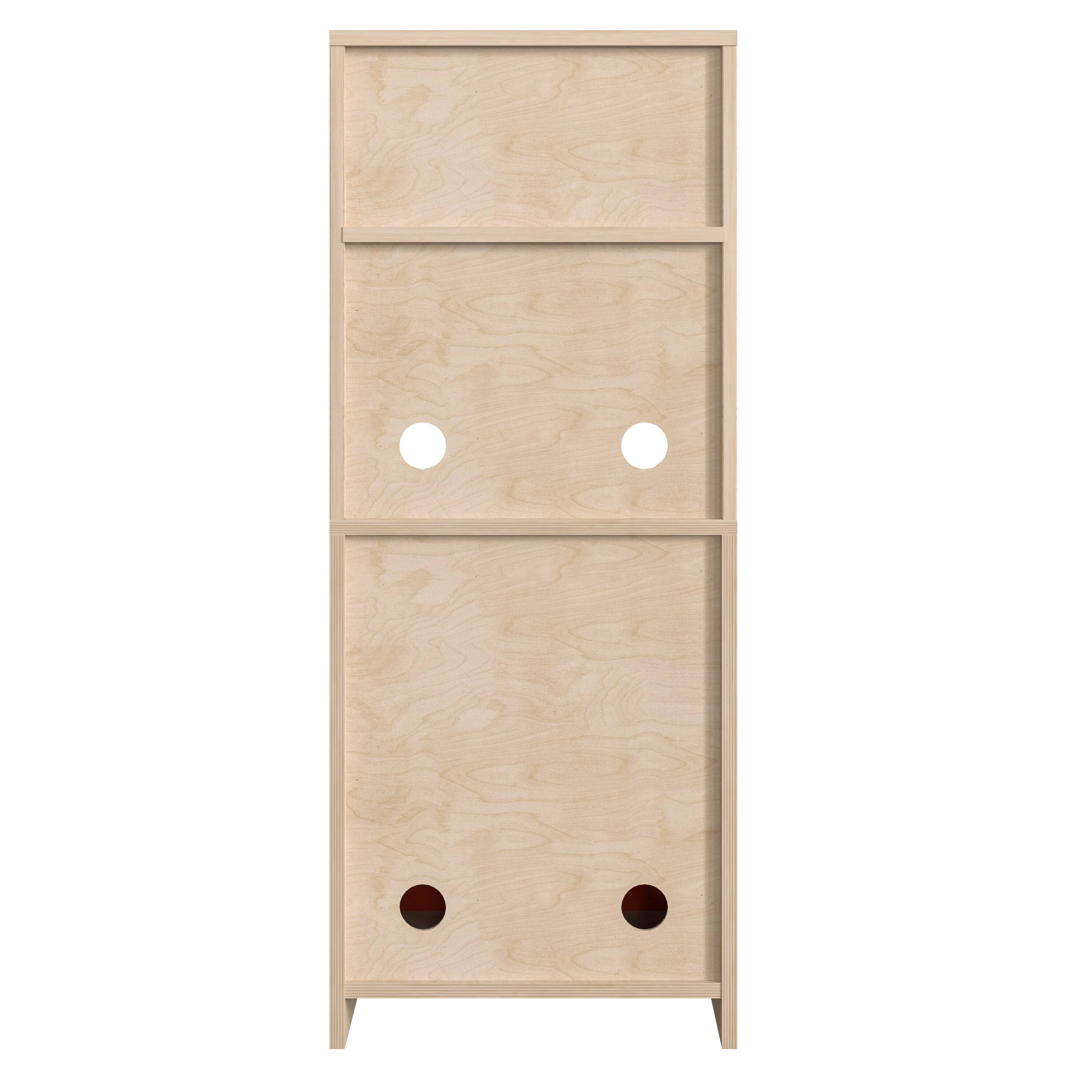 Back. Flash Furniture - Bright Beginnings Commercial Grade Greenguard Certified Wooden Children's Kitchen Cabinet with Microwave - Natural.