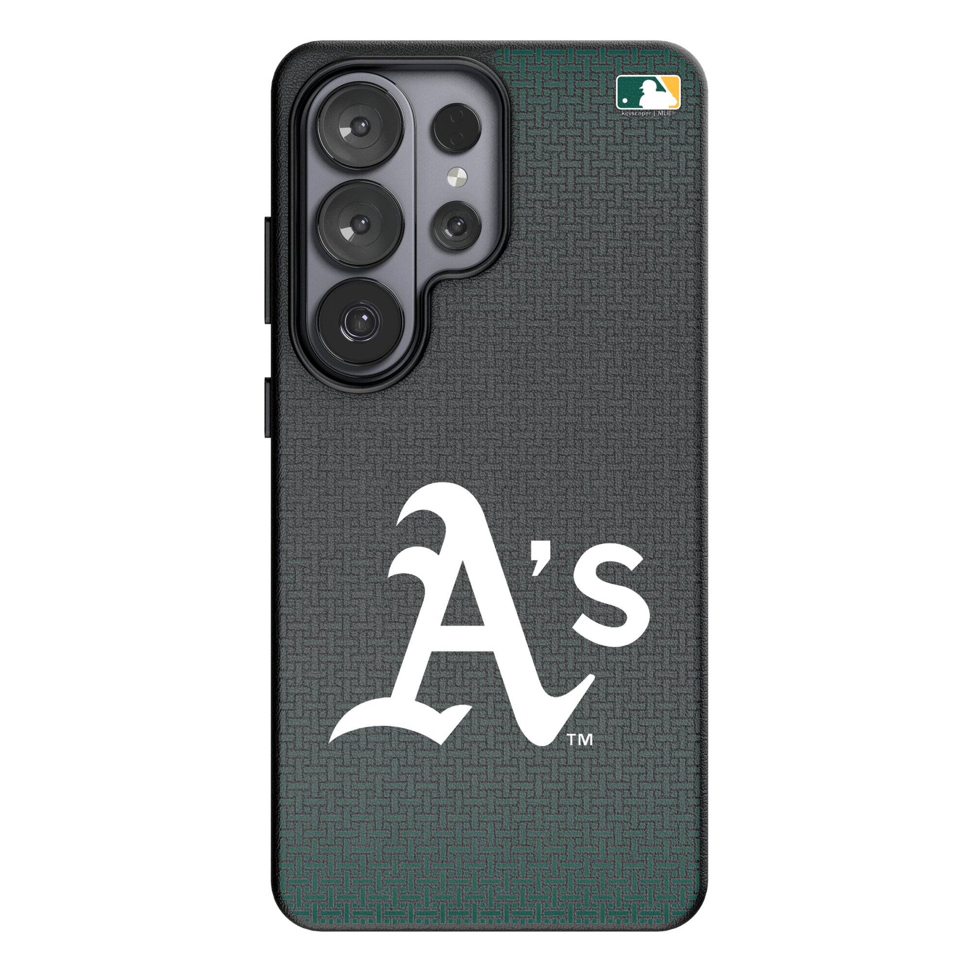 Front. Keyscaper - Athletics Linen Galaxy Magnetic Bump Case - S24 - Black.
