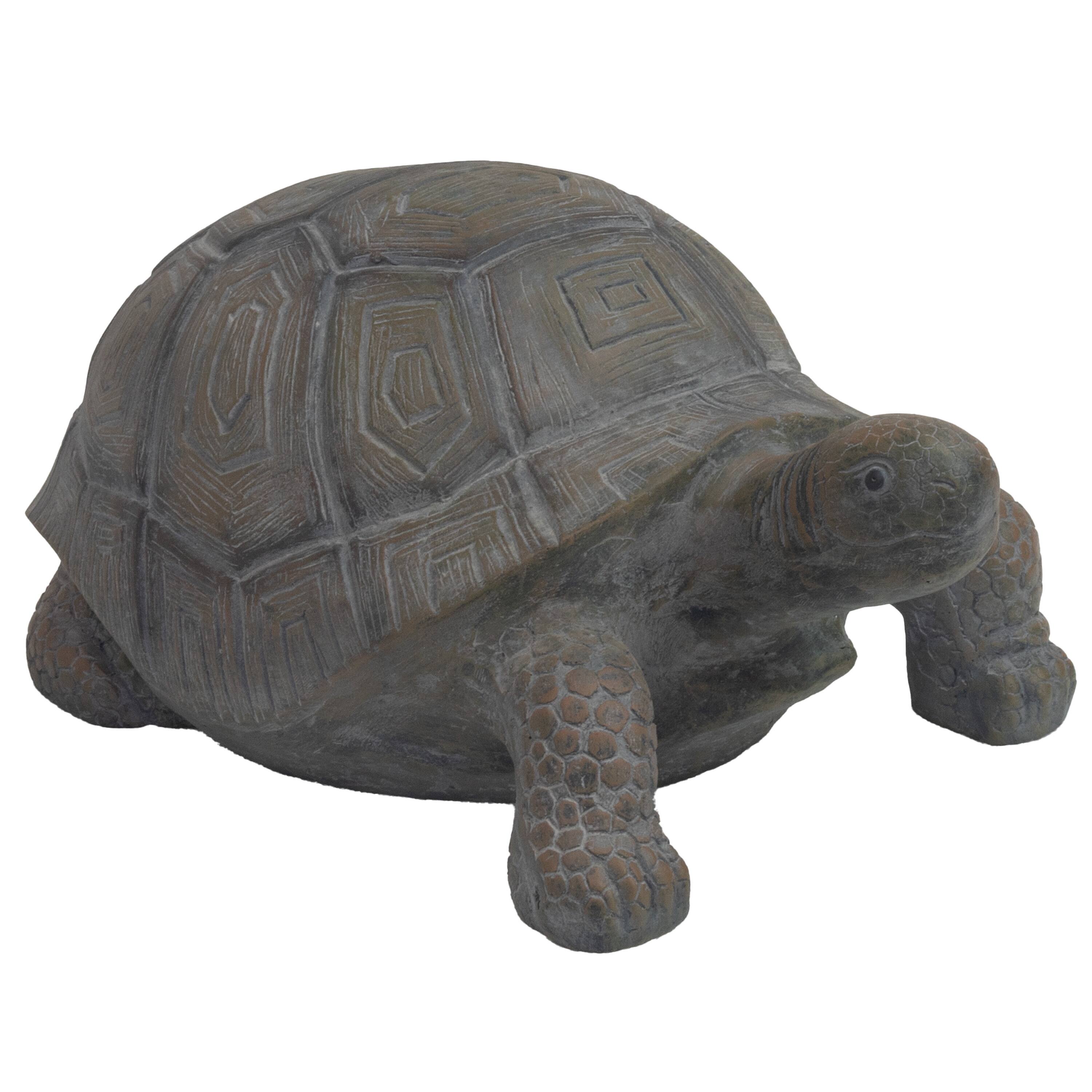 Front. Sunnydaze - Tanya the Tortoise Indoor and Outdoor Statue - 20 in - Light Brown.