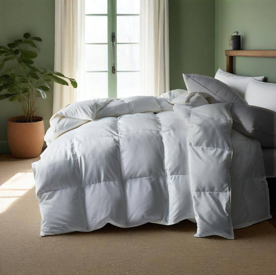 Angle. Peace Nest - Peace Nest All-season Warmth White Goose Feather Down Fiber Duvet Comforter Insert, Twin - White.