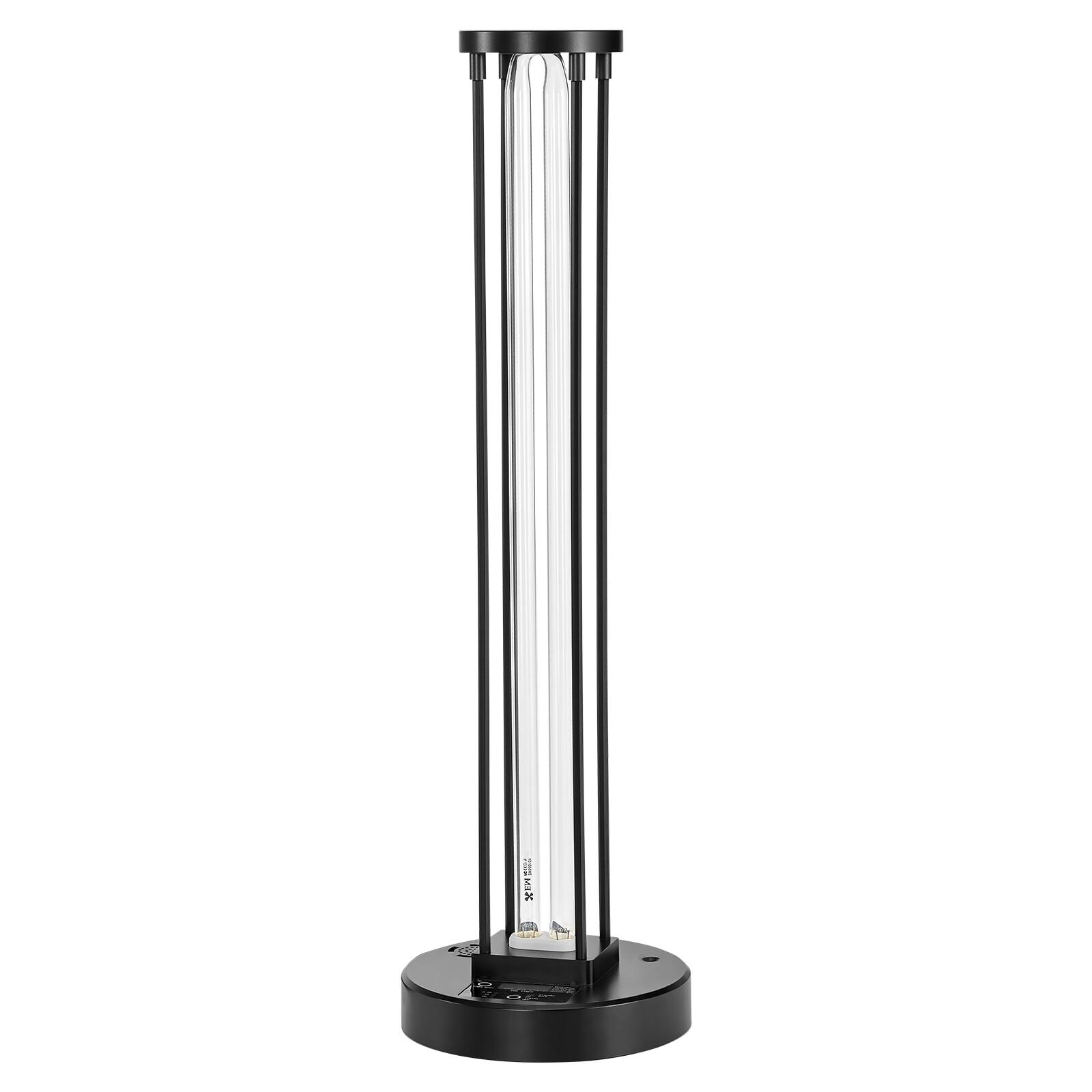 Alt View 5. VEVOR - UV Light, 55W Ultraviolet Lamp with Ozone Purifier, UVC Lamp with 30/60/120 Minutes 3-Gear Timer and Remote Control - Black.