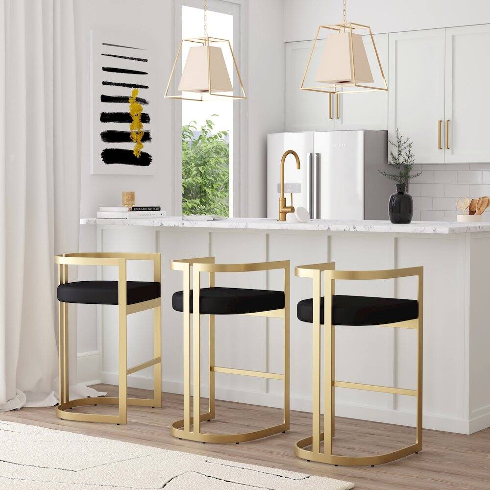 Alt View 2. Butler Specialty - Clarence Faux Leather 28" Barstool - Black.