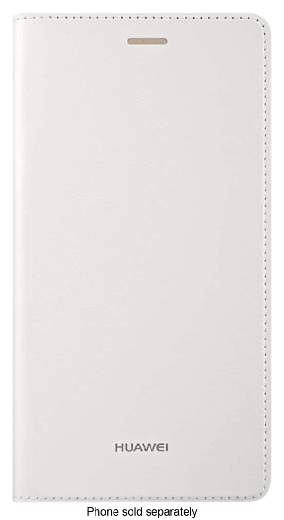Front. Huawei - Flip Case for Huawei P8 Lite Cell Phones - White.