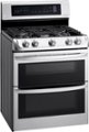 Angle Zoom. LG - 6.9 Cu. Ft. Self-Cleaning Freestanding Double Oven Gas Range with ProBake Convection - Stainless steel.