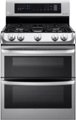 Front Zoom. LG - 6.9 Cu. Ft. Self-Cleaning Freestanding Double Oven Gas Range with ProBake Convection - Stainless steel.