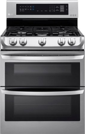 LG - 6.9 Cu. Ft. Freestanding Double Oven Gas True Convection Range with EasyClean and UntraHeat Power Burner - Stainless Steel
