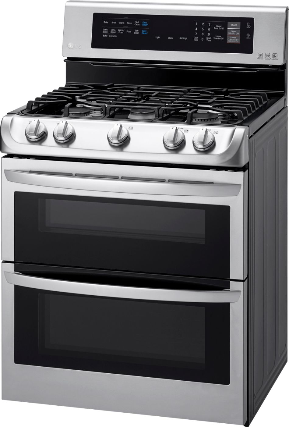 Left View: Samsung - 6.0 Cu. Ft. Front Control Slide-in Gas Range with Smart Dial, Air Fry & Wi-Fi, Fingerprint Resistant - Tuscan stainless steel