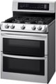 Left Zoom. LG - 6.9 Cu. Ft. Self-Cleaning Freestanding Double Oven Gas Range with ProBake Convection - Stainless steel.