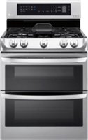 LG - 6.9 Cu. Ft. Gas Self-Cleaning Freestanding Double Oven Range with ProBake Convection - Stainless steel - Front_Zoom