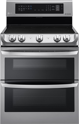 LG - 7.3 Cu. Ft. Electric Self-Cleaning Freestanding Double Oven Range with ProBake Convection - Stainless steel was $1439.99 now $999.99 (31.0% off)