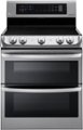 Front Zoom. LG - 7.3 Cu. Ft. Electric Self-Cleaning Freestanding Double Oven Range with ProBake Convection - Stainless steel.