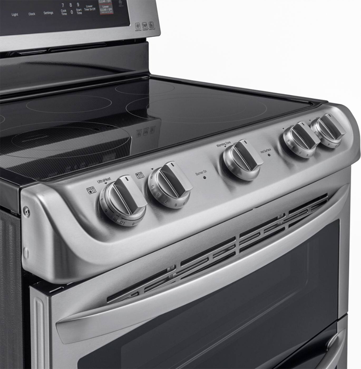 Alt View 14. LG - 7.3 Cu. Ft. Freestanding Double Oven Electric Range with EasyClean and ProBake Convection - Stainless steel.