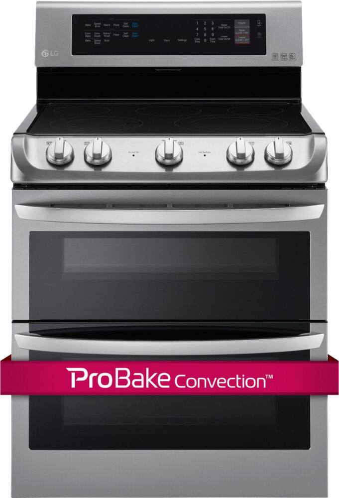 Alt View 16. LG - 7.3 Cu. Ft. Freestanding Double Oven Electric Range with EasyClean and ProBake Convection - Stainless steel.