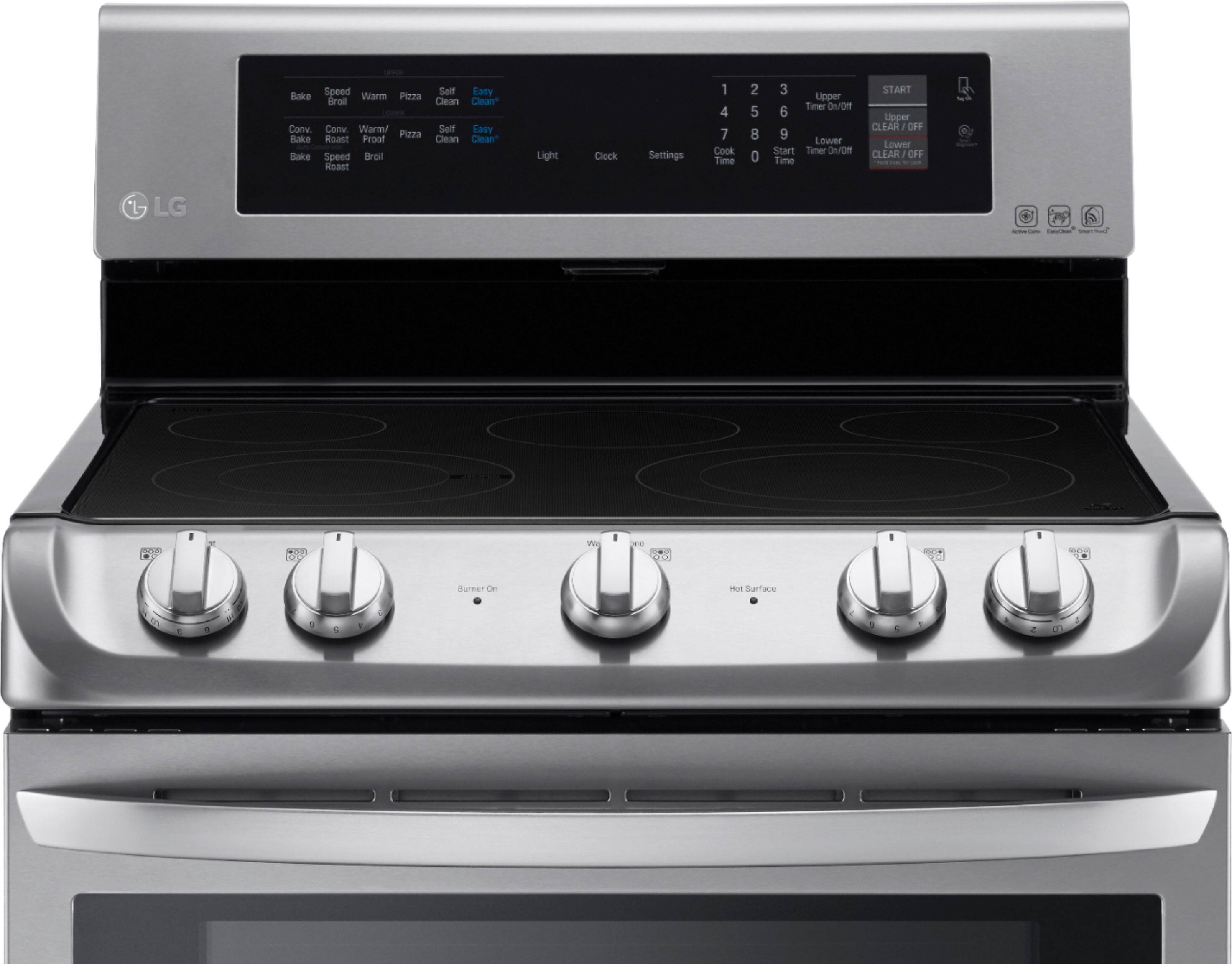 Alt View 11. LG - 7.3 Cu. Ft. Freestanding Double Oven Electric Range with EasyClean and ProBake Convection - Stainless steel.