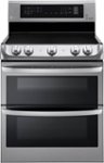 Front. LG - 7.3 Cu. Ft. Electric Self-Cleaning Freestanding Double Oven Range with ProBake Convection - Stainless Steel.
