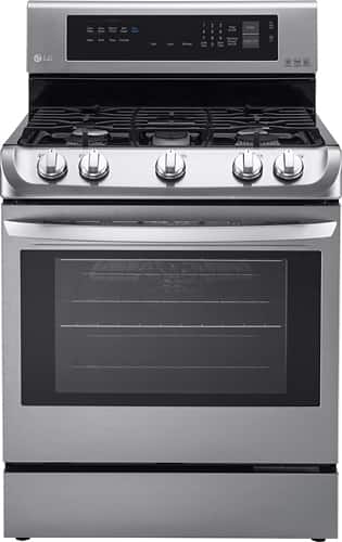 LG - 6.3 Cu. Ft. Gas Self-Cleaning Freestanding Range with ProBake Convection - Stainless Steel - Larger Front