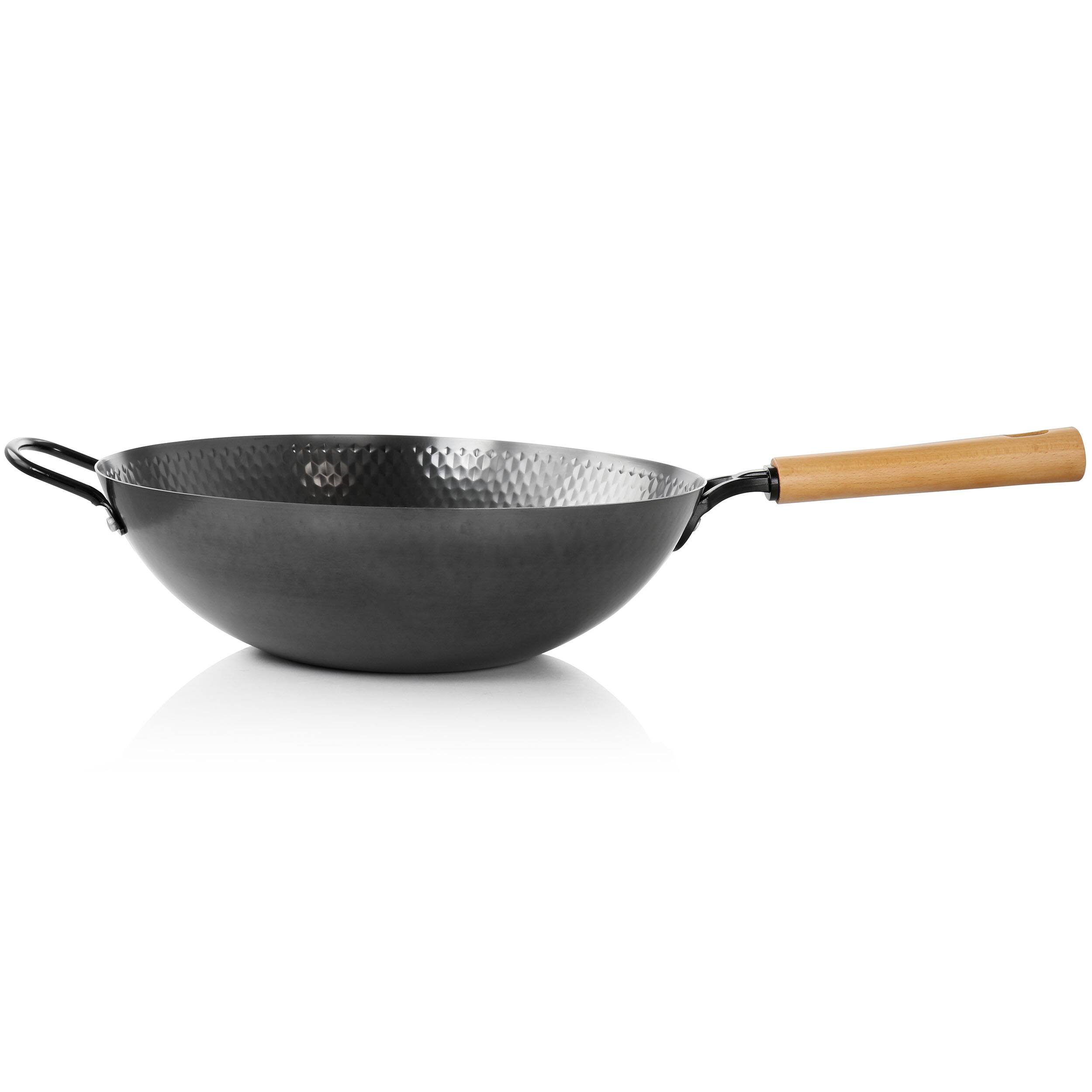 Alt View 1. Oster - Oster Bressler 13.5in Nonstick Carbon Steel Wok with Wooden Handle - Black.