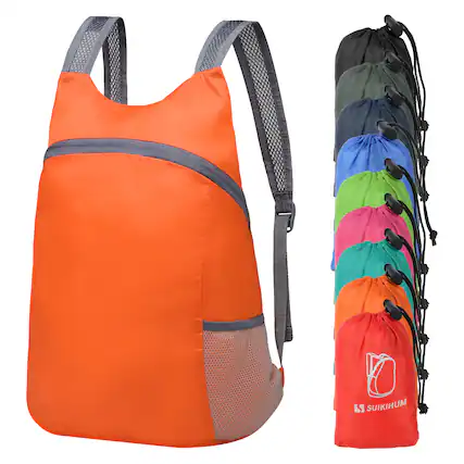 Front. Unique Bargains - 20L Ultra Hiking-Daypack Lightweight Foldable Travel Packable Backpack for Camping Cycling Outdoor - Orange.