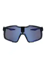 Front. Chamelo - Falcon - Sports Smart Glasses with Electrochromic Auto Tint - Obsidian frame | Alpha Blue lenses.