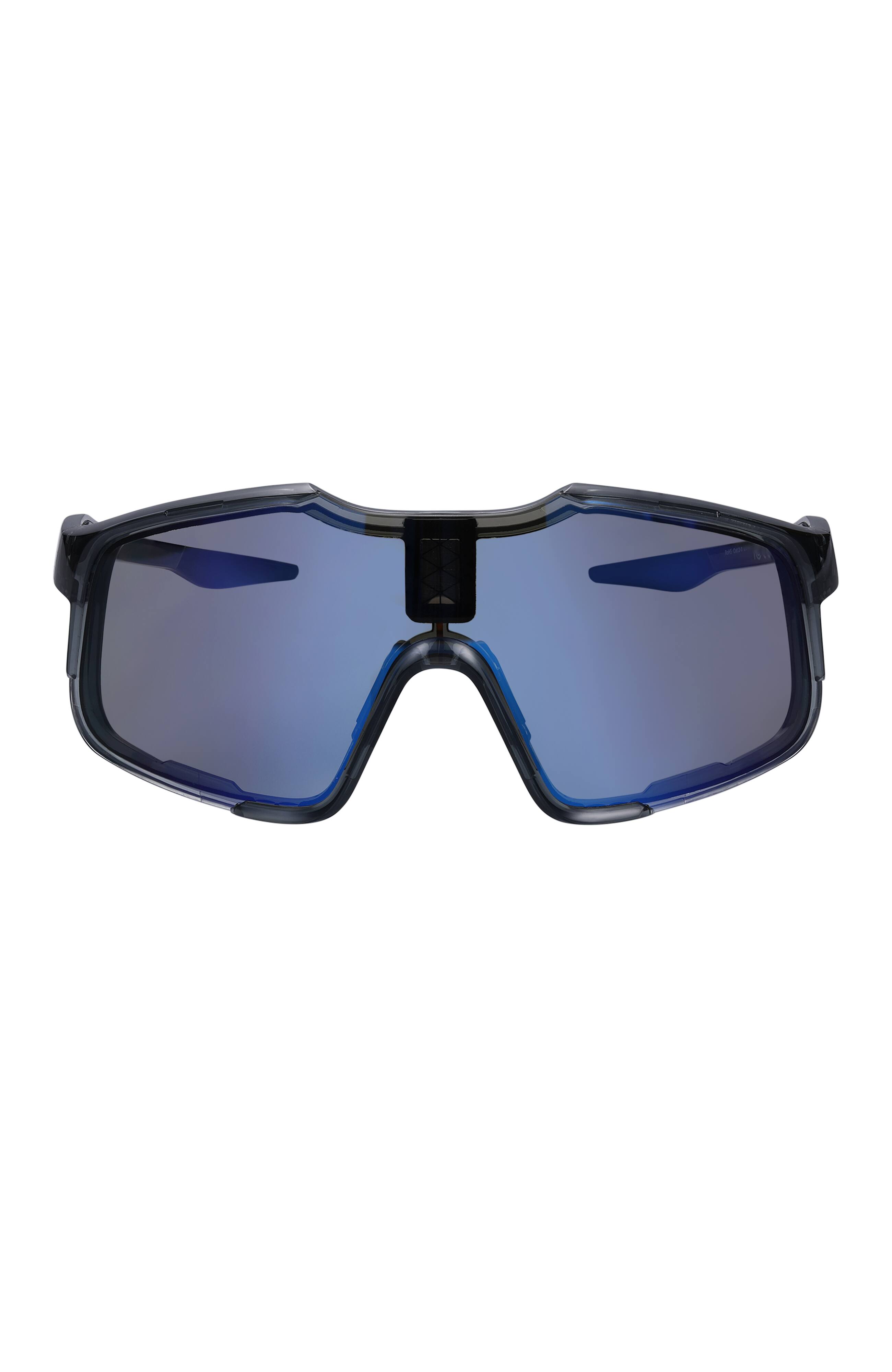 Front. Chamelo - Falcon - Sports Smart Glasses with Electrochromic Auto Tint (Obsidian Frame) - Obsidian frame | Alpha Blue lenses.