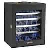Front. VEVOR - Miniatures Storage Case, Fits for 1:1000-1:1500 Scale Models, Wooden Miniatures Display Holder with 5 Tray & 11 Slots - Black.